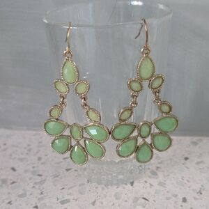 Elegant Green Teardrop Earrings